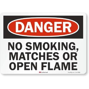 Smartsign U3-1865-RD_14X10 "خطر ممنوع التدخين، أعواد الثقاب أو اللهب المفتوح" ملصق عاكس ذاتي اللصق، 35.56 سم × 25.4 سم in Kuwait