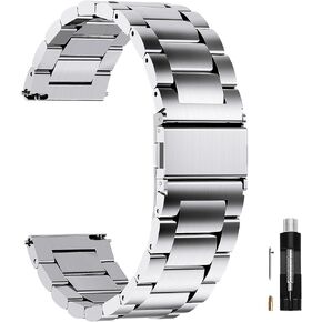 أشرطة معدنية Harikiri 14 مم 16 مم 18 مم 20 مم 22 مم 24 مم متوافقة مع Garmin/Samsung/Amazfit/Huawei/Coros/Polar/Timex/Fitpolo/Veryfitpro/RUIMEN/Casio، حزام ساعة سريع الفك للرجال والنساء in Kuwait