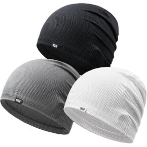 3-Pack Cooling Skull Cap Breathable Honeycomb Mesh Slouchy Beanie Men Women | Unisex Sweat Control Quick Dry Lightweight Under Helmet Liner for Gym Running Motorcycle Outdoor Working in Saudi Arabia