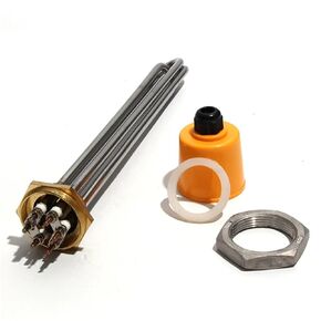 عناصر التدفئة الكهربائية DN32 1 1/4 "1.25" سخانات ثلاثية المشبك 220/380 فولت BSPT الموضوع لخزان المياه 3/4.5/6/9/12KW (فضي، 380V_12KW 355MML) in Kuwait