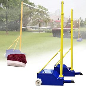 Volleyball Net Poles for Backyard Poles, Portable Outdoor Sports Equipment Adjustable Height 5.1ft-6.9ft, Includes Badminton Net and Wheels for Backyard Lawn Indoor Play in Kuwait
