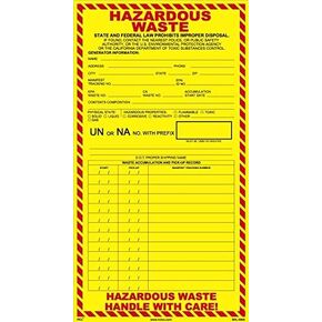 Hazardous Waste Pickup Label 6" x 11" (Pack of 25) (PN: SHL-0006-VN-0611) in Saudi Arabia