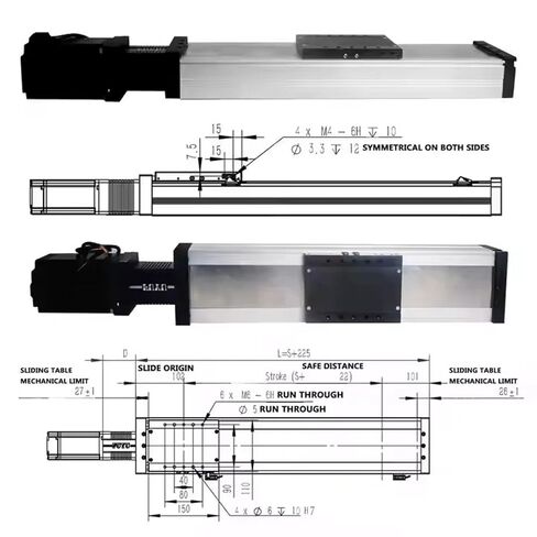 Compatible for 120mm Gantry Robot CNC Kit 3 Axis XYZ Table Linear Positioning System Industrial Rail Guide for Automation in Kuwait