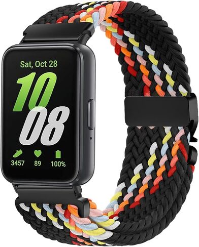 حزام مجدول من النايلون متوافق مع هاتف Samsung Galaxy Fit 3، شريط مطاطي لهاتف Samsung Galaxy Fit 3 SM-R390 للرجال والنساء in Kuwait
