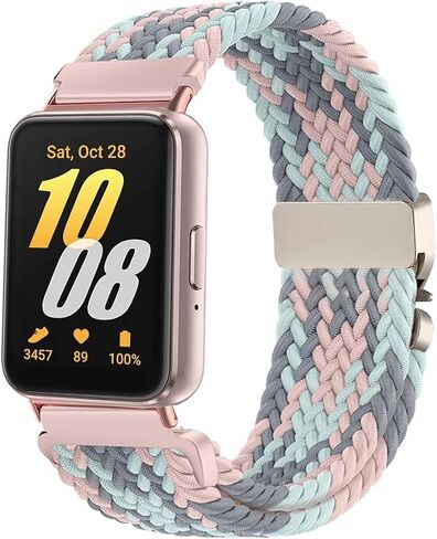 حزام مجدول من النايلون متوافق مع هاتف Samsung Galaxy Fit 3، شريط مطاطي لهاتف Samsung Galaxy Fit 3 SM-R390 للرجال والنساء in Kuwait