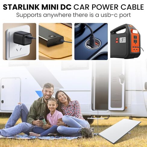 كابل Starlink Mini، كابل طاقة Starlink Mini USB C إلى DC، تصميم مقاوم للماء، التوصيل والتشغيل، مناسب للتخييم/الاستكشاف في الهواء الطلق. (10 قدم) in Kuwait