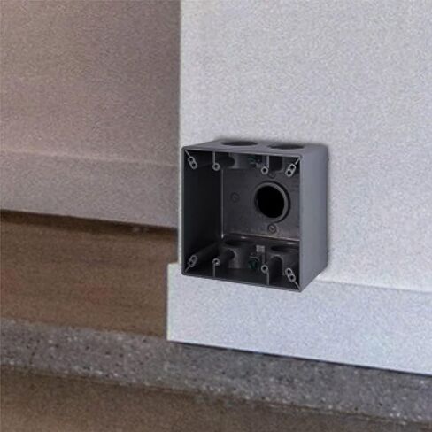 BELL 5388-0 2-Gang Weatherproof Deep Box with Five 3/4-in. Threaded Outlets (Gray), Weatherproof Box for Outdoor Branch Circuit Wiring, Outdoor Junction Box for Outlet, Switch, or GFCI in Kuwait