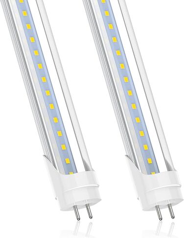 CNSUNWAY 2-Pack T8 LED Tube Lights 4Ft, 18W 2400LM 6000K, Single or Double End Powered, Plug and Play or Ballast Bypass, Type A+B 4 Foot T8/T10/T12 Replacement for Garage Warehouse Lighting, Clear in Kuwait