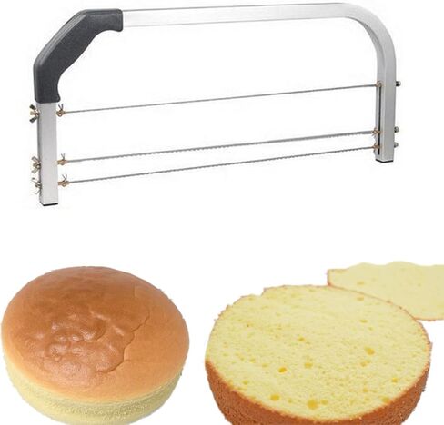 Bibabala Cake Leveler,304 Stainless Steel 3 Blades Adjustable Layer Cake Cutter,DIY Cake Slicer Kitchen Baking Tools Accessories,Household Cake Tools Baking and Pastry Tools,for Cake Making(Silver) in Kuwait