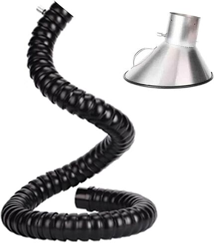 Dia 2in/2.9in Articulated Hose, Air Extractor Flexible Duct Collector Arm with Hood for HVAC/Factory Shop/Woodworking/Laboratory(BK(L 1M/3.3FT),Id 100MM/3 8/9 in) in Kuwait