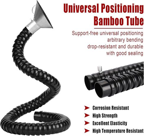 Dia 2in/2.9in Articulated Hose, Air Extractor Flexible Duct Collector Arm with Hood for HVAC/Factory Shop/Woodworking/Laboratory(BK(L 1M/3.3FT),Id 100MM/3 8/9 in) in Kuwait