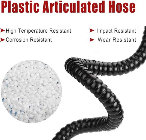 Dia 2in/2.9in Articulated Hose, Air Extractor Flexible Duct Collector Arm with Hood for HVAC/Factory Shop/Woodworking/Laboratory(BK(L 1M/3.3FT),Id 100MM/3 8/9 in) in Kuwait