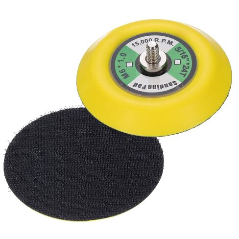 3 Inch Hook and Loop Backing Sanding Pads with M6*1mm Thread for Diamond Sanding Finishing Polishing Buffing Pads, Yellow + Black 2pcs in Kuwait