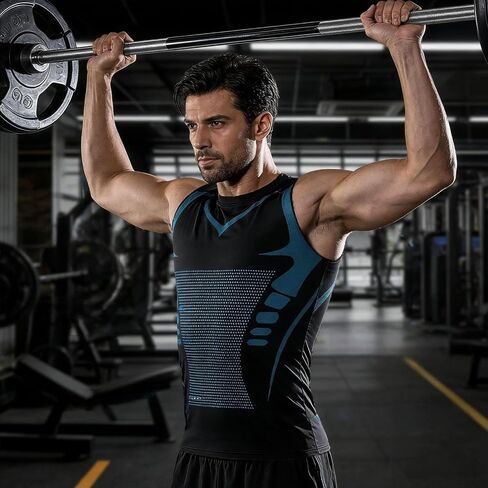 V-Boost V2 Shaping Tank Men، قمصان بدون أكمام سريعة الجفاف ومسامية، تشعر بقوة الثقة in Kuwait