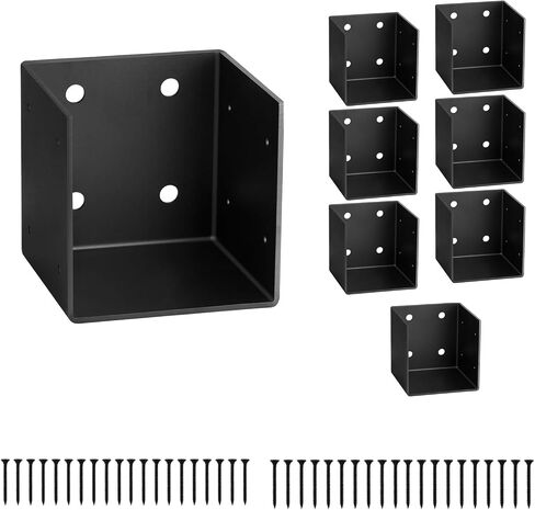 8PCS Pergola Wall Mount Bracket for 4x4/4x6 Posts, Heavy-Duty Wood Joist Hanger Framing Brackets, Universal Fit for Gazebos, Patio Covers & All Outdoor Structures (8Pcs/for 4×4 Post) in Kuwait