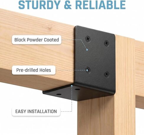 8PCS Pergola Wall Mount Bracket for 4x4/4x6 Posts, Heavy-Duty Wood Joist Hanger Framing Brackets, Universal Fit for Gazebos, Patio Covers & All Outdoor Structures (8Pcs/for 4×4 Post) in Kuwait
