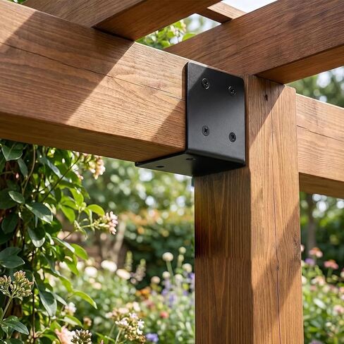 8PCS Pergola Wall Mount Bracket for 4x4/4x6 Posts, Heavy-Duty Wood Joist Hanger Framing Brackets, Universal Fit for Gazebos, Patio Covers & All Outdoor Structures (8Pcs/for 4×4 Post) in Kuwait