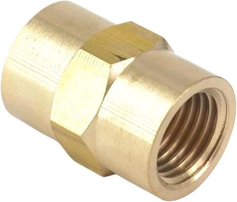 2pcs 1/8" 1/4" 3/8" NPT BSPP Female Hex Nipple Equal Reducer Brass Pipe Fitting Connector Water Gas Oil Fuel(Silver) in Kuwait
