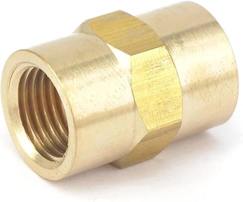 2pcs 1/8" 1/4" 3/8" NPT BSPP Female Hex Nipple Equal Reducer Brass Pipe Fitting Connector Water Gas Oil Fuel(Silver) in Kuwait