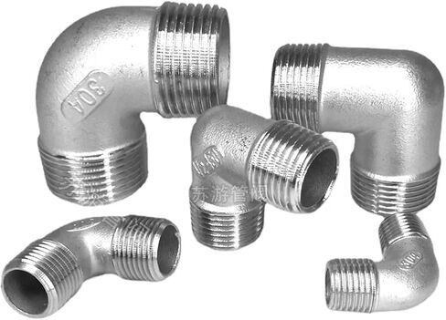 1/4" 3/8" 1/2" 3/4" 1" 1-1/4" 1-1/2" 2" BSPT ذكر متساوي المخفض 90 درجة الكوع 304 وصلة أنابيب الفولاذ المقاوم للصدأ موصل الماء (1/2") in Kuwait