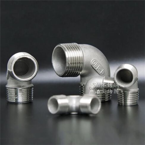 1/4" 3/8" 1/2" 3/4" 1" 1-1/4" 1-1/2" 2" BSPT ذكر متساوي المخفض 90 درجة الكوع 304 وصلة أنابيب الفولاذ المقاوم للصدأ موصل الماء (1/2") in Kuwait