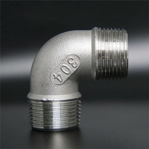 1/4" 3/8" 1/2" 3/4" 1" 1-1/4" 1-1/2" 2" BSPT ذكر متساوي المخفض 90 درجة الكوع 304 وصلة أنابيب الفولاذ المقاوم للصدأ موصل الماء (1/2") in Kuwait
