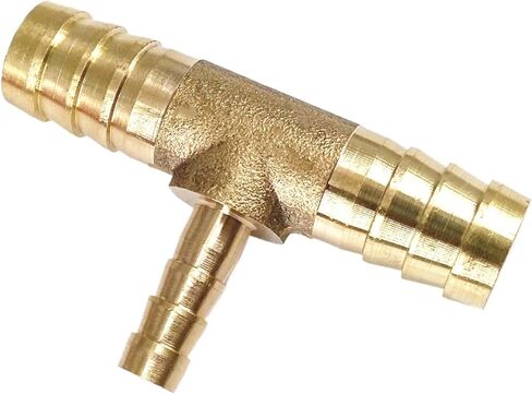 4 6 8 10 12 14 16 19mm Hose OD Brass Reducer Pipe Fitting Tee 3 Way Splitter Connector(8-10-8mm) in Kuwait