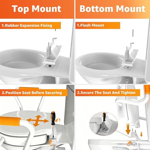 Huttdmel Round Raised Toilet Seat with Handles, 2.8" Elevated Toilet Seat Riser, Soft Close, Quick Release, Non-Slip Heavy Duty Bathroom Safety Seat for Seniors, Elderly, Disabled & Post Surgery in Kuwait