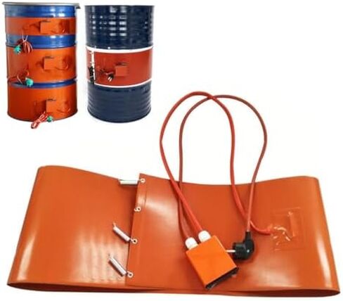 Industrial Electric Drum Heater, Heavy-Duty Silicone Heating Belt with Thermostat, Insulated Design for Oil Barrels & Pails, Anti-Freeze Protection, Reliable Temperature Control in Kuwait