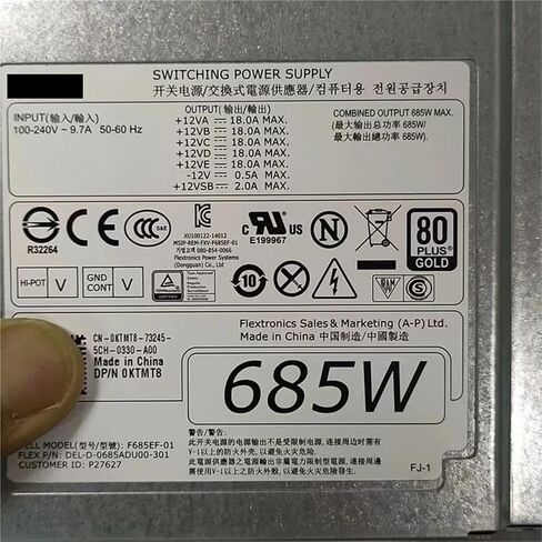 1 قطعة استبدال PSU ل T5810 T7810 685 واط امدادات الطاقة KTMT8 CYP9P F685EF-01 D685EF-01 in Kuwait