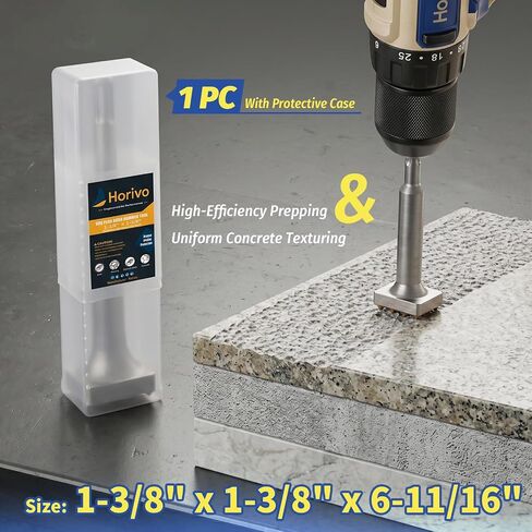 1-3/8" x 1-3/8" SDS Plus Bush Hammer, 16-Teeth Premium Carbide Tip Concrete Chisel Bit for Ultra-Fast Roughing & Uniform Stone Texturing, Upgraded Quenched Lifespan Masonry Tool in Kuwait
