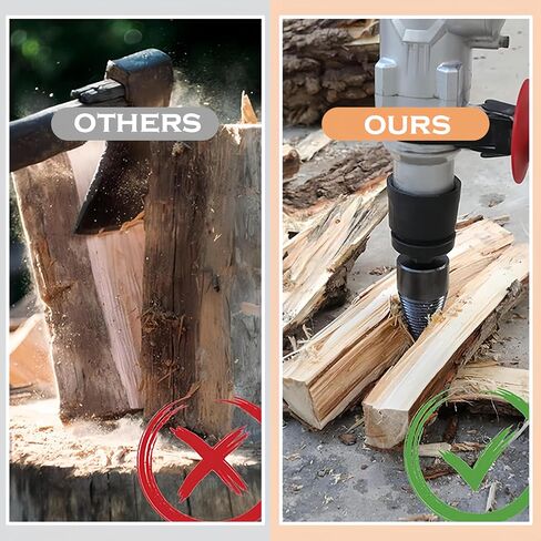Firewood Drill Bit Set, Upgraded Wood Splitter Drill Bit Heavy Duty Detachable Electric Drill Bit Wood Splitter Easy Log Splitting Drills Bit, Log Splitters Drill Bits (32+42mm 5Pcs) in Kuwait