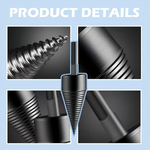 Firewood Drill Bit Set, Upgraded Wood Splitter Drill Bit Heavy Duty Detachable Electric Drill Bit Wood Splitter Easy Log Splitting Drills Bit, Log Splitters Drill Bits (32+42mm 5Pcs) in Kuwait