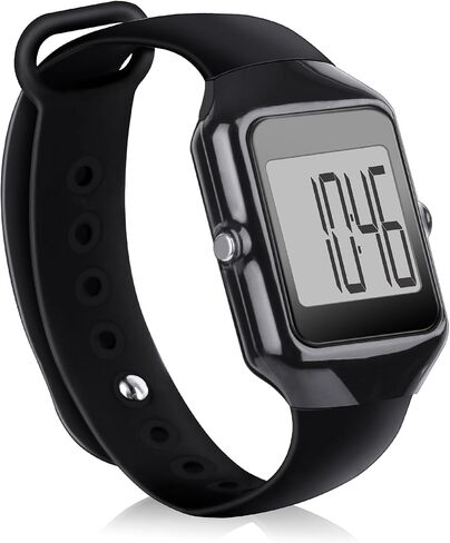 3D Pedometer for Walking, Simple Step Counter for Walking | 3D slient accelerometer sensor, Steps/Time Modes, No bluetooth or app connections, LCD Large Numbers, 3-Second Backlight in Kuwait