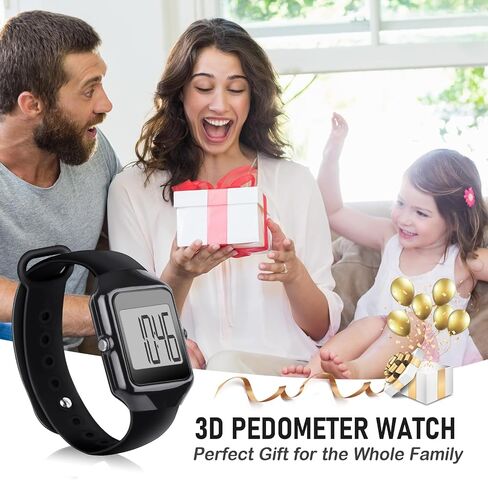 3D Pedometer for Walking, Simple Step Counter for Walking | 3D slient accelerometer sensor, Steps/Time Modes, No bluetooth or app connections, LCD Large Numbers, 3-Second Backlight in Kuwait