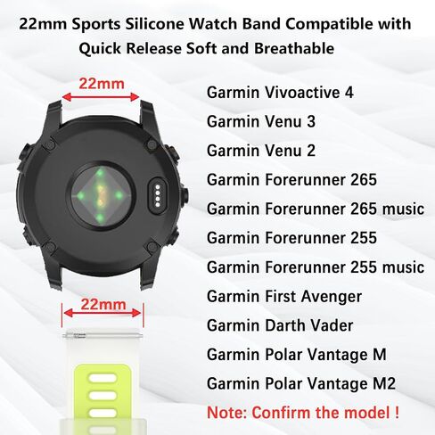 سوار جيلي من السيليكون متوافق مع Garmin Vivoactive 4/Venu 3/Venu 2 Forerunner 255/255 Music/265/265 Music، أشرطة سيليكون سريعة الفك للرجال والنساء in Kuwait