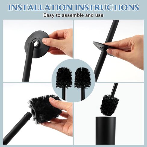 Stainless Steel Toilet Brush,Toilet Bowl Brush and Holder Set,Scratch Resistant Stainless Steel Toilet Brush with Long Handle,Toilet Cleaners with Replacement Head & Removable Inner Bowl,Space Saving in Kuwait