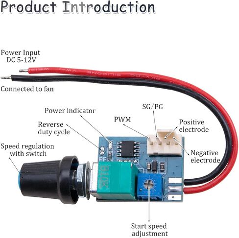 ZORZA 2Pcs 12V PWM Fan Speed Controller with Rotary Knob Switch Computer Fan Speed Regulator 25KHz 0-97% Adjustable Duty Cycle 4-Pin DC 12V LED Power Indicator for PC Case CPU Cooling in Kuwait