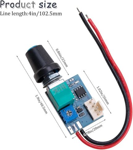 ZORZA 2Pcs 12V PWM Fan Speed Controller with Rotary Knob Switch Computer Fan Speed Regulator 25KHz 0-97% Adjustable Duty Cycle 4-Pin DC 12V LED Power Indicator for PC Case CPU Cooling in Kuwait