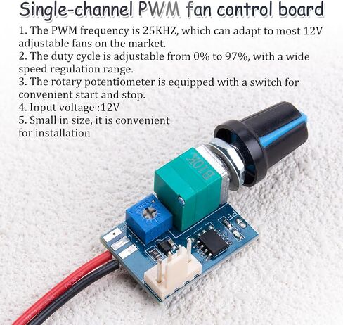 ZORZA 2Pcs 12V PWM Fan Speed Controller with Rotary Knob Switch Computer Fan Speed Regulator 25KHz 0-97% Adjustable Duty Cycle 4-Pin DC 12V LED Power Indicator for PC Case CPU Cooling in Kuwait