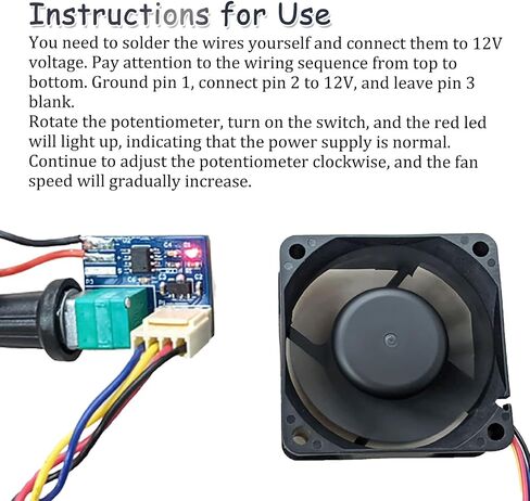 ZORZA 2Pcs 12V PWM Fan Speed Controller with Rotary Knob Switch Computer Fan Speed Regulator 25KHz 0-97% Adjustable Duty Cycle 4-Pin DC 12V LED Power Indicator for PC Case CPU Cooling in Kuwait