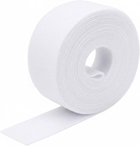 2 in x 16 Ft White Hook and Loop Roll, Double-Sided Self-Gripping Straps for Cable Management, Cut to Length, Reusable Wire Organizer Ties Cord Strips Wrap Fasteners Tape for Home Office Data Center in Kuwait