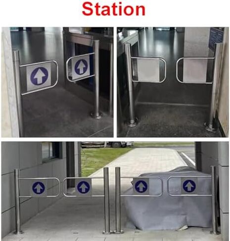 Automatic Metal Swing Gate for Supermarket Entrance - Durable One-Way Rebound Design, Hand Push Access - 90x97 cm Security Gate for High Traffic Areas in Kuwait