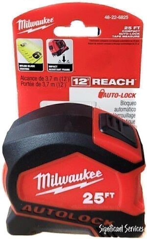 Milwaukee 48-22-6825 25 Foot Compact Auto Lock Tape Measure in Kuwait