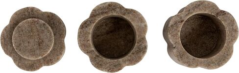 Creative Co-Op 2-Piece Marble Stackable Pinch Pots with Lid, Buff Color in Kuwait