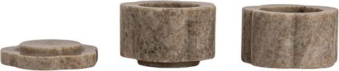 Creative Co-Op 2-Piece Marble Stackable Pinch Pots with Lid, Buff Color in Kuwait