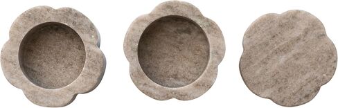Creative Co-Op 2-Piece Marble Stackable Pinch Pots with Lid, Buff Color in Kuwait