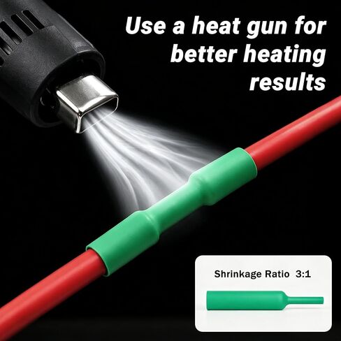 164 Pcs Heat Shrink Tubing Kit, Wire Shrink Wrap Tubing, Grade Industrial Heat-Shrink Tubing, 8 Sizes 5 Colors in Kuwait