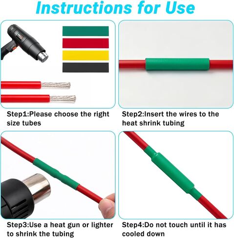 164 Pcs Heat Shrink Tubing Kit, Wire Shrink Wrap Tubing, Grade Industrial Heat-Shrink Tubing, 8 Sizes 5 Colors in Kuwait