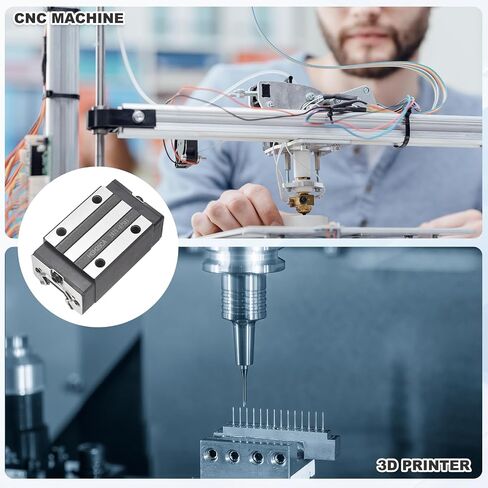uxcell 2 قطعة HGH25CA كتلة منزلق خطية، كتلة حمل منزلق خطي مع تركيب الشحوم لأجزاء آلة CNC للسكك التوجيهية للطابعة ثلاثية الأبعاد، فضي in Kuwait